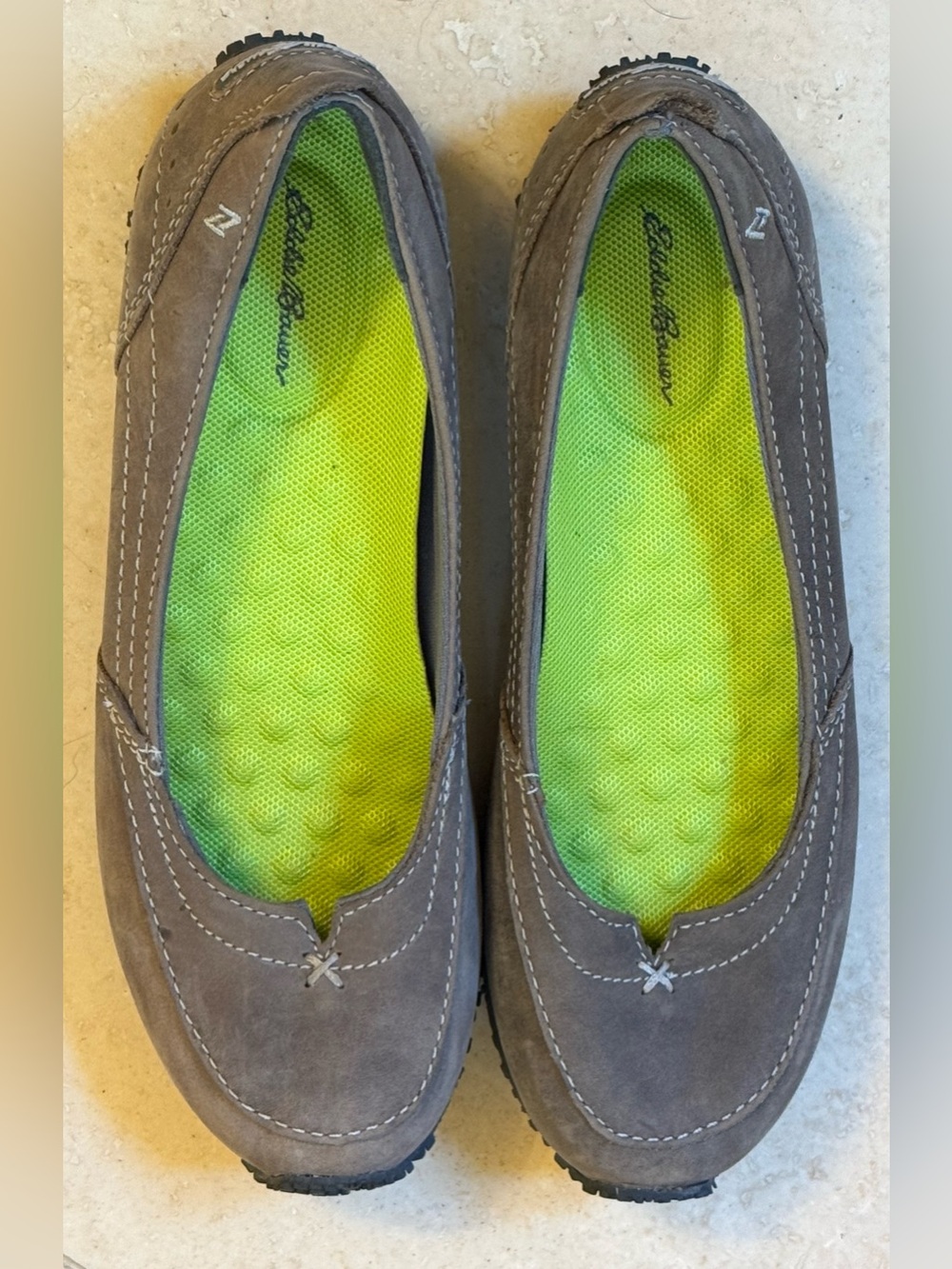 Eddie Bauer Gray Suede Slip-On Flats